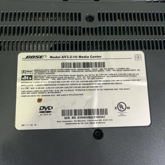 Bose 3·2·1 Series II Media Center AV3-2-1II DVD CD Receiver Console UNTESTED - Picture 5 of 7